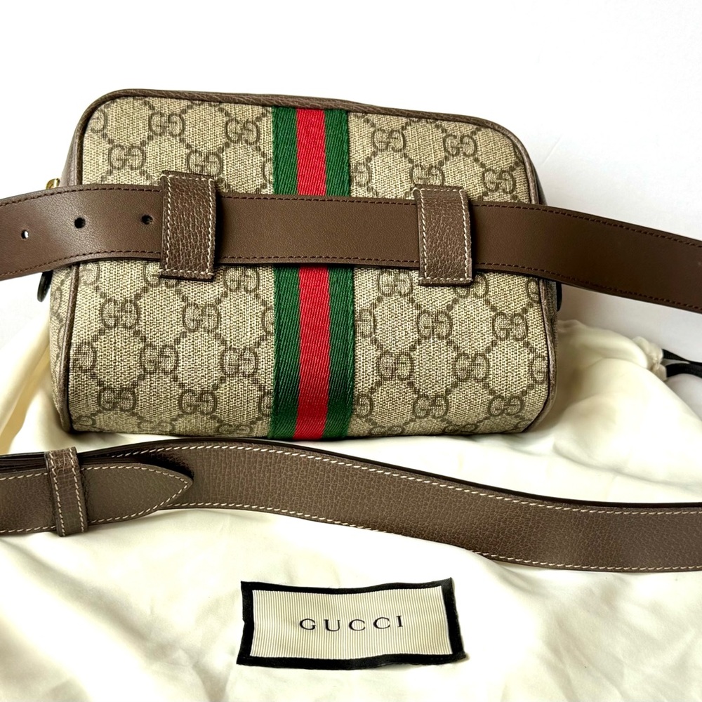 Gucci Belt Bag with Monogram Canvas and Leather Trim - Picture 3 of 17